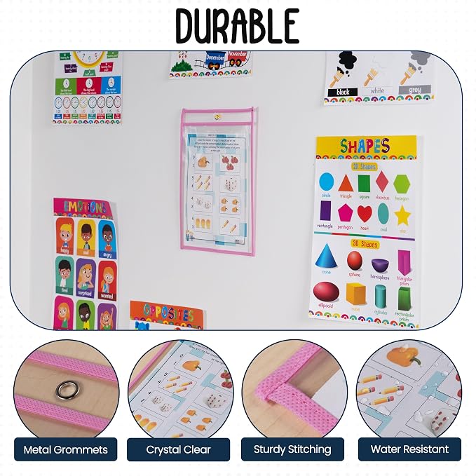 Essex Wares - 6 Pack, Dry Erase Pocket Document Protectors, Water-Resistant & - Image 4