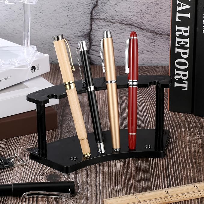 Tinlade 2 Pieces Plastic Pen Holder Stand Display Rack 6-Slot Pen Makeup Brush - Image 5