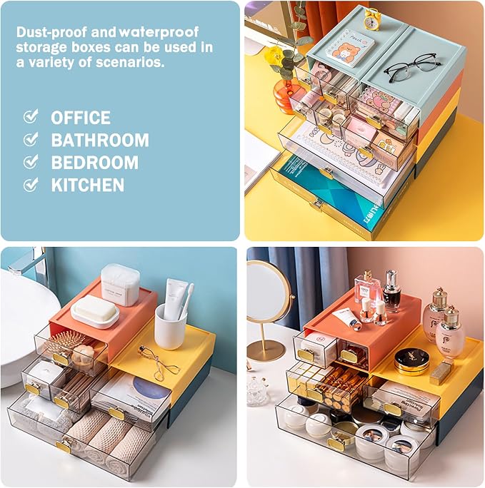 Stackable Desk Organizer Drawer 13"Wx9"Lx3.3"H Large Desktop Storage Drawers - Image 3