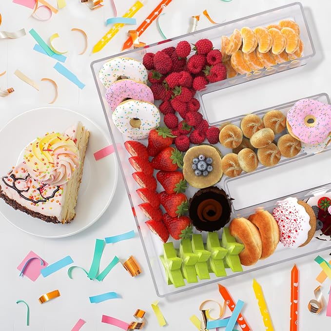 13.8" Extra Large Acrylic Letter Charcuterie Board Box, Reusable Fillable - Image 5