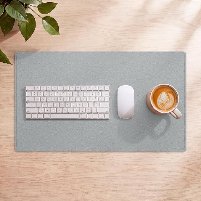 AFIING Cork Desk Mat, 35.4" x 17", Light Grey, Desk pad Protector | Dual-Sided - Image 8