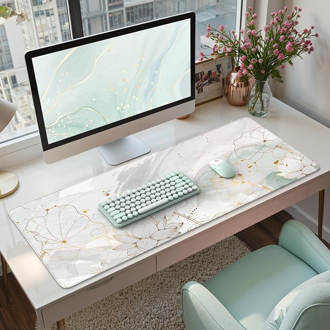 iCasso Desk Cover Mat, Extra Large Lotus Mouse Pad, Desk Pad Mat, Office Matt - Image 8