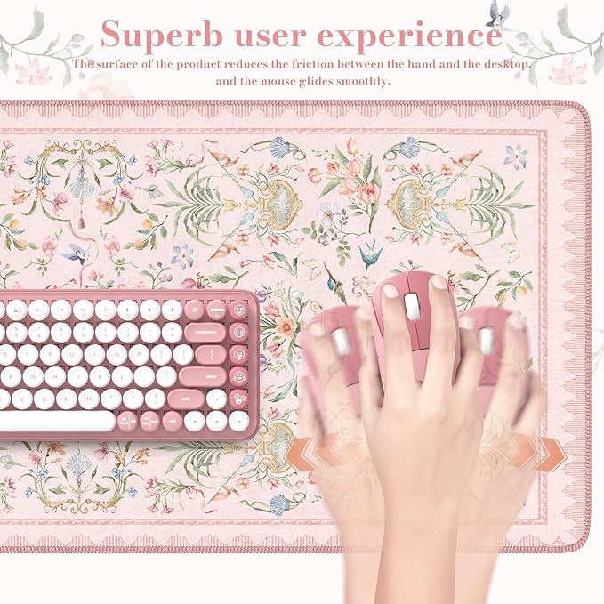 iCasso Pink Desk Cover Mat, Big Mouse Pad - Image 4