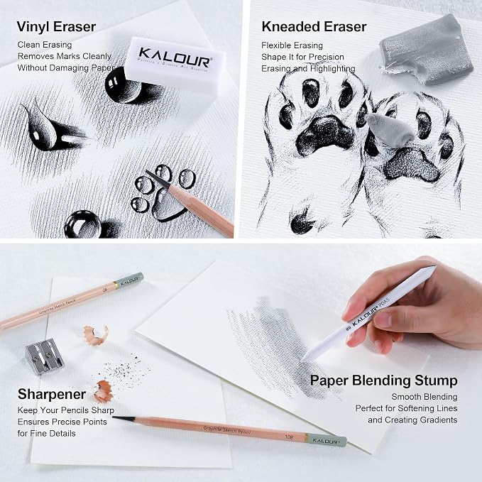 KALOUR 18-Piece Professional Sketch Pencil Set - Image 6