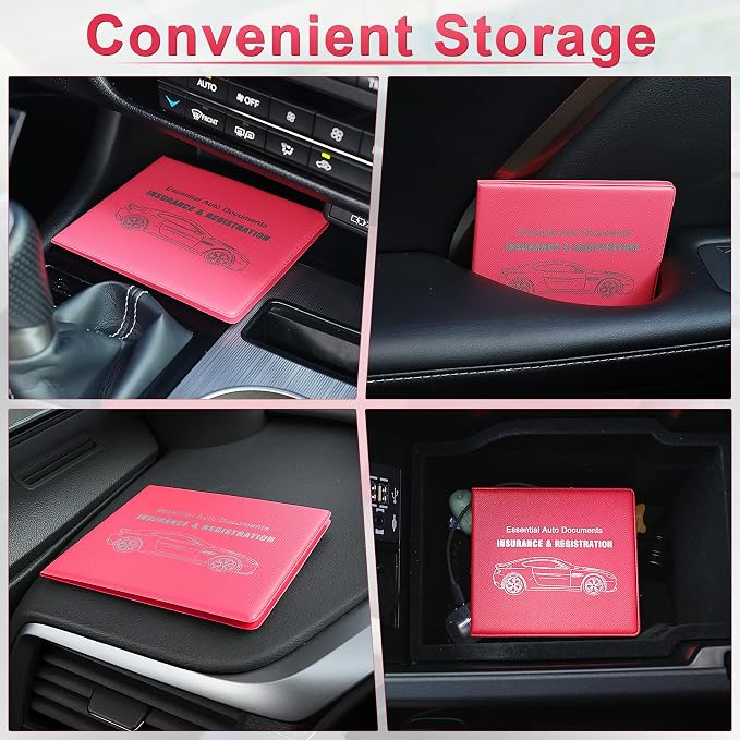 UYYE Car Registration and Insurance Card Holder, Vehicle Glove Box Car Organizer - Image 4