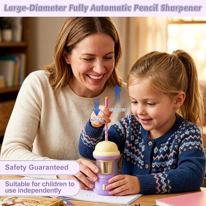 Rechargeable Electric Pencil Sharpener, 6-12mm Auto in & Out Fully Automatic - Image 2