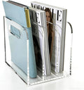 Acrylic Magazine File Holder, 3 Vertical Compartments Desk Document Sorter by Unknown