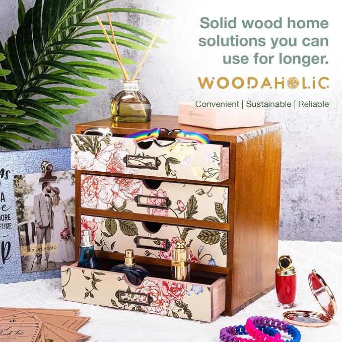 4-Drawer Vintage Desk Organizer - Image 5