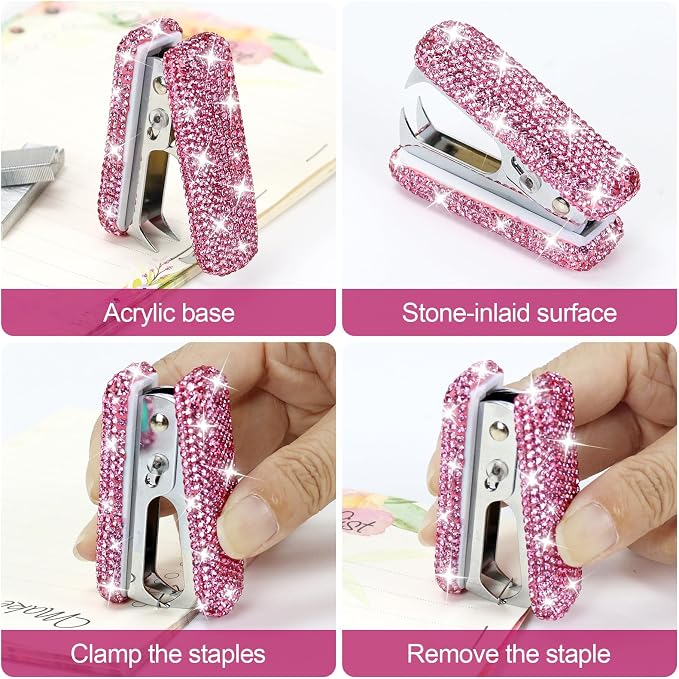 MultiBey Acrylic Staples Remover, Handmade Rhinestone Crystal Staple Removal - Image 5