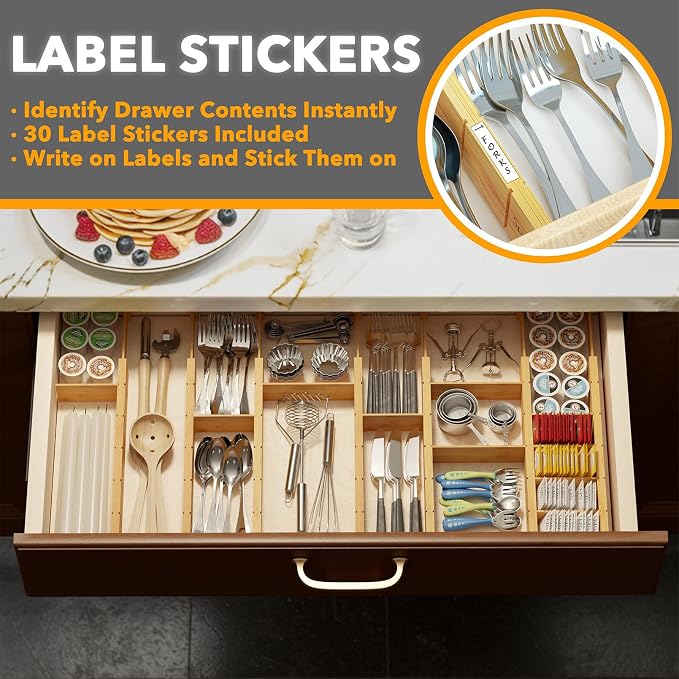 SpaceAid Bamboo Drawer Dividers - Image 3