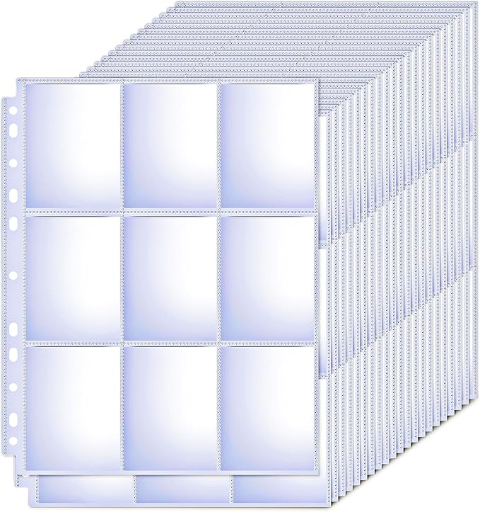 65 Pack 9 Pocket Card Sleeves Binder Sheets, Trading Card Sleeves - Image 7