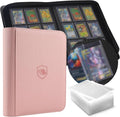 Toploader Binder, Holds 360 Toploaders, 100 Toploaders INCLUDED, 9-Pocket PU by Pemocyny
