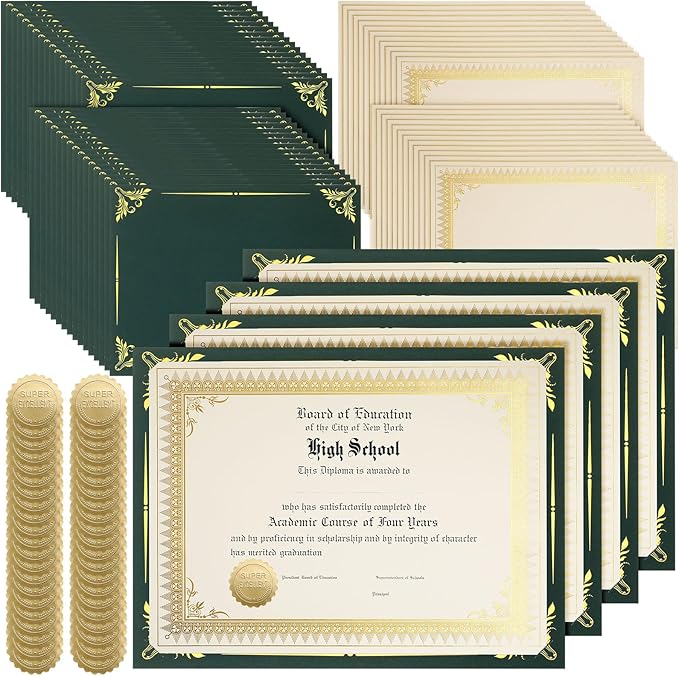 Fainne 100 Sets Certificate Paper Kit Single Sided Awards Holder by Fainne