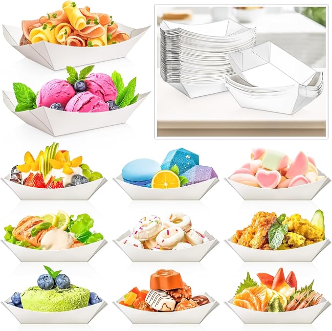 120 Pack 2Lb Paper Food Boat Trays Disposable Paper Boats Containers - Image 4