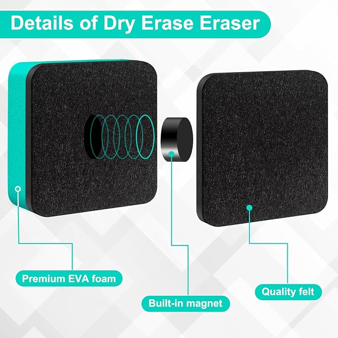 96 Pack Cube Dry Erase Erasers, Mini Magnetic Whiteboard Dry Erasers Chalkboard - Image 2