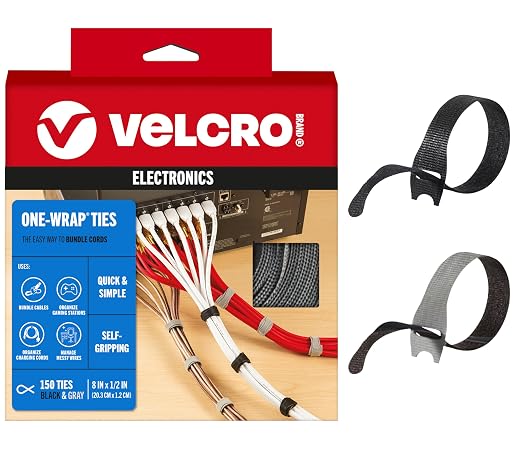 VELCRO Brand 150pk Cable Ties Value Pack, 8in | Gifts by VELCROBrand