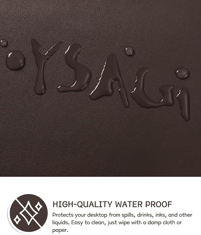 YSAGi Non-Slip Leather Desk Pad, Waterproof Laptop Computer Desk Keyboard Mat - Image 4