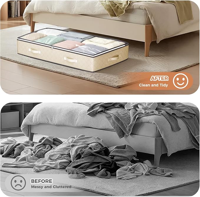 90L Under Bed Storage Containers, Underbed Toy Organizers and Clothing Storage - Image 7