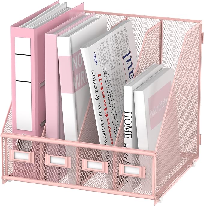SUPEASY Magazine File Holder Desk Organizer, Metal Binder Holder by SUPEASY