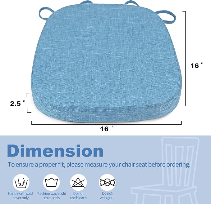 BUYUE Thickened 2.5" Dining Chair Cushions Set of 4, U-Shape High Density Foam - Image 3