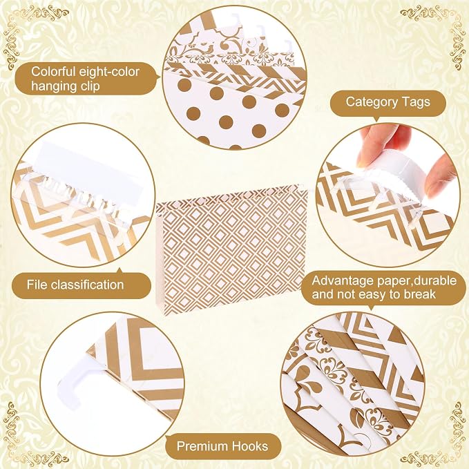 Estune 32 Pcs Decorative Hanging File Folders Letter Size Cabinet File Folders - Image 3