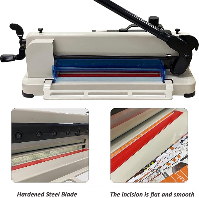 HFS Heavy Duty Guillotine Paper Cutter 400 Sheet Capacity | Solid Steel - Image 4