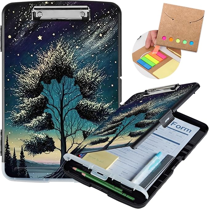 Clipboard with Storage, Heavy Duty Plastic Storage Clipboard with Low Profile by Unknown