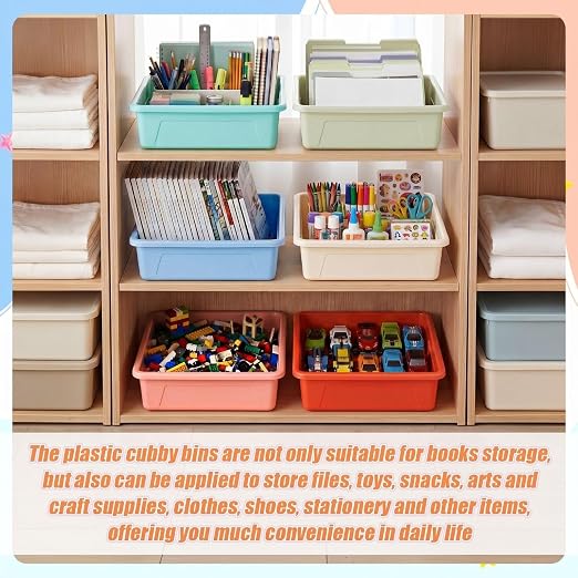 Affrolling 12 Pack Letter Size Flat Storage Tray, Stackable Plastic Organizer - Image 5