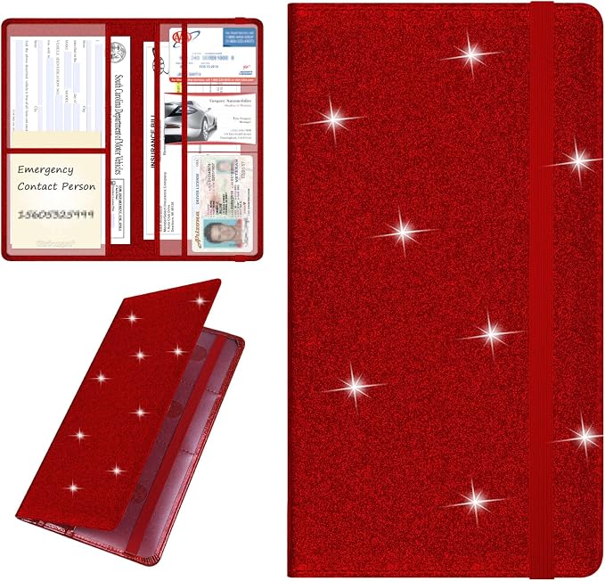 Wisdompro Car Document Holder Organiser, PU Leather Vehicle Insurance and by Wisdompro