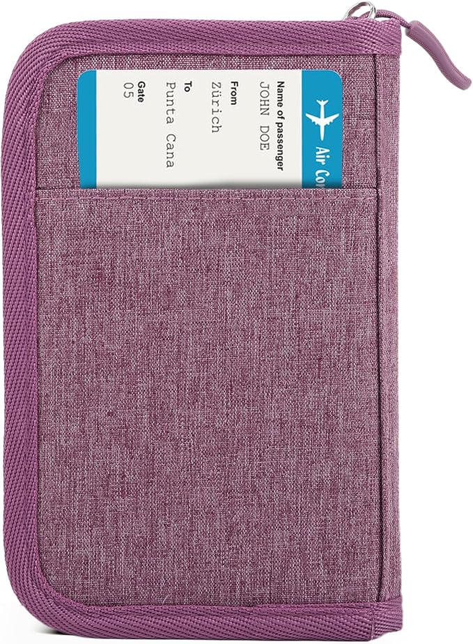 Passport Holder for Travel, Women Rfid Blocking Passport Wallet, Travel by Unknown