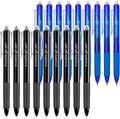 Vanstek 18 Pack Retractable Erasable Gel Pens Clicker, 9 Black & 9 Blue by Vanstek
