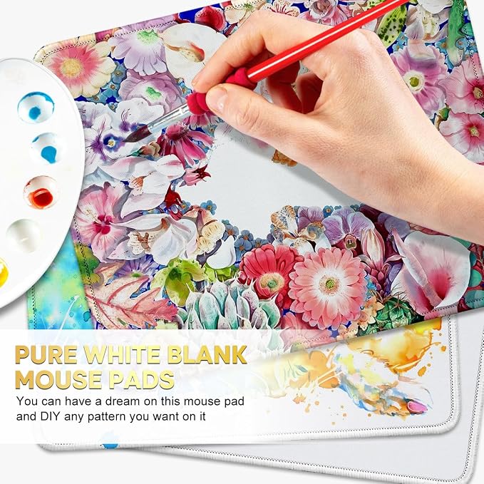 JIKIOU 3 Pack Mouse Pad with Stitched Edge, Portable Size-10.2x8.3in Blank | - Image 2