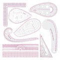 Fashion Clear Metric Sewing Ruler Set, French Curve Pattern Ruler Kit by HLZC