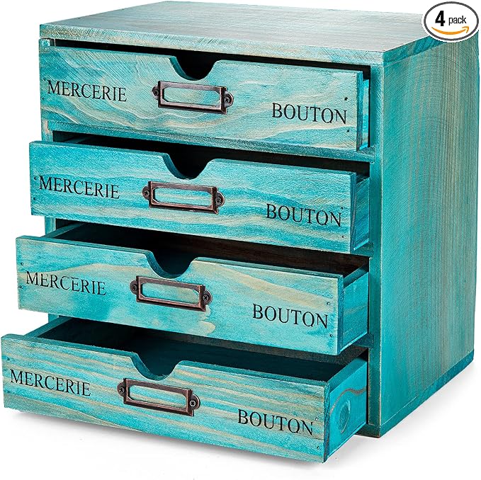 Turquoise 4-Tier Drawer Unit by PrimoSupply