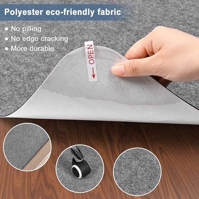 Placoot Office Chair Mat for Hardwood Floor, Under Desk Mat, Large Anti-Slip - Image 4