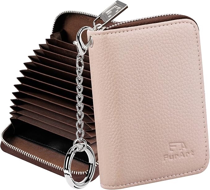 FurArt Zipper Wallet Women, RFID Blocking Credit Card Wallet, Business Card by FurArt