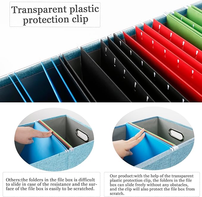 Oterri 2 Pack File Storage Organizer Box, Filing Box, Portable File Box - Image 2