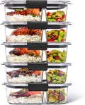 Rubbermaid Brilliance Meal Prep Containers, 2-Compartment Food Storage by Unknown