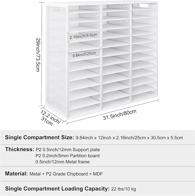 Mail Sorter Adjustable Countertop Mail Holder, Heavy Duty Literature Organizer - Image 6