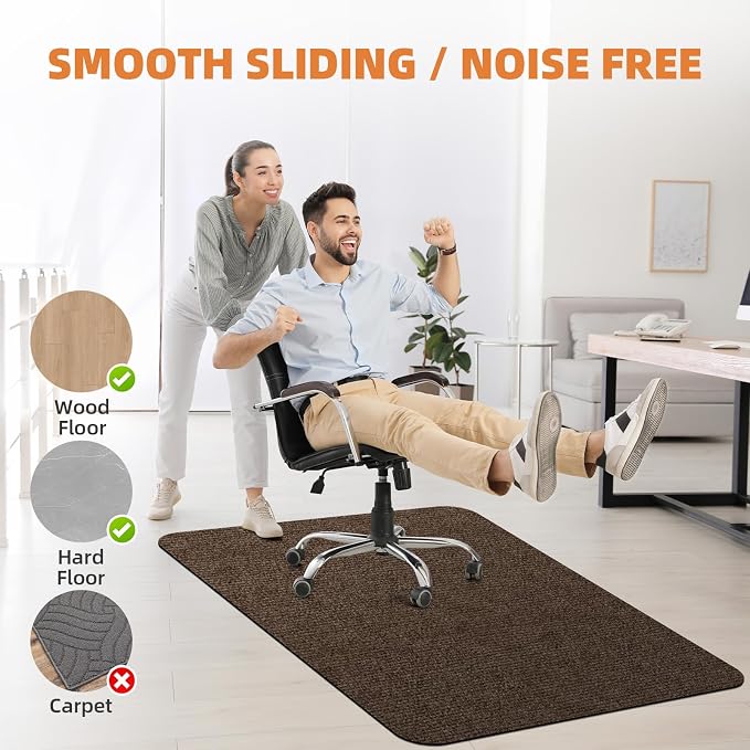 Office Chair Mat for Hardwood and Tile Floor, Anti-Slip Mat for Rolling Chair - Image 2