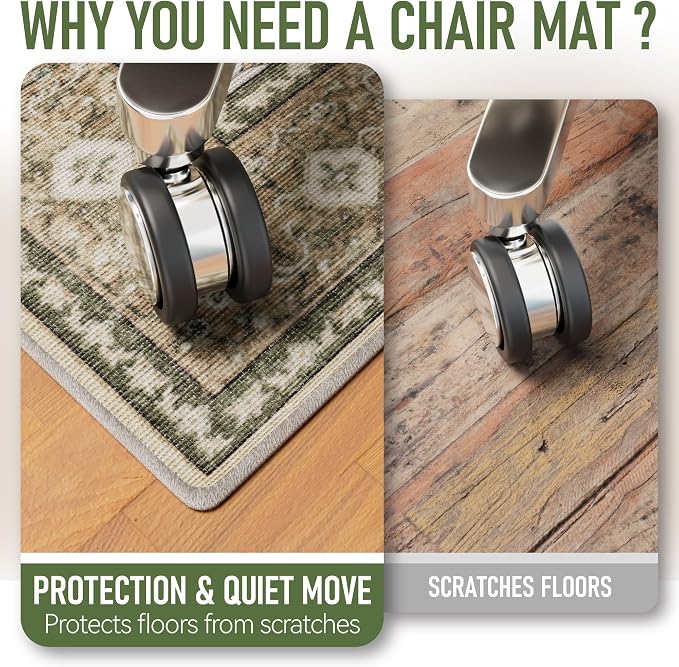 48"x60" Office Chair Mat for Hardwood, Under Desk Chair Mat for Home Office - Image 3