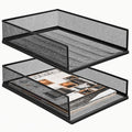 YOUEON 2 Pack Wire Mesh Letter Trays 12.8"x10"x2.9", Stackable Paper Tray by YOUEON