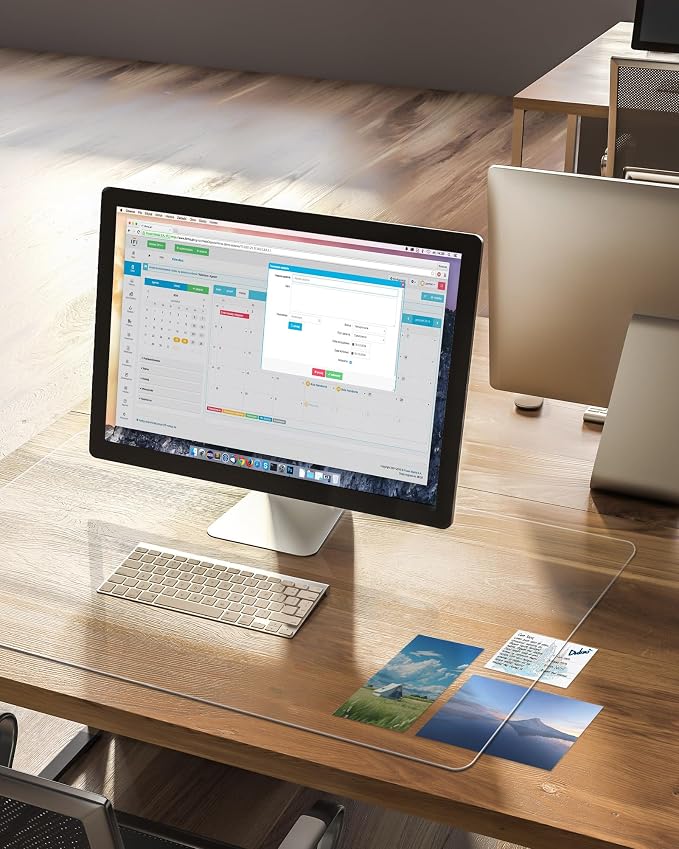 Oterri Clear Writing Desk Pad, 16’’x36” Heat Resistant Waterproof PVC Round - Image 5