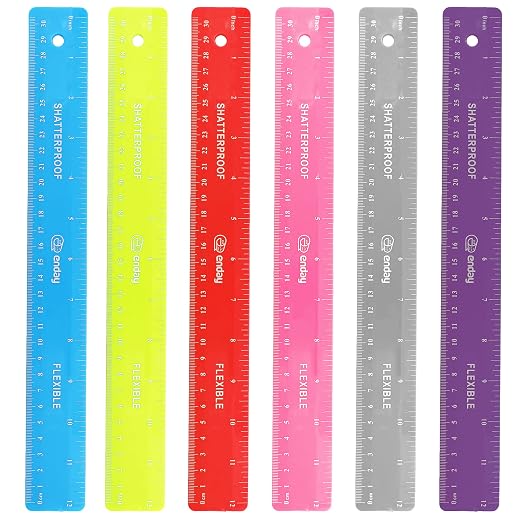 Emraw 12 inches Shatterproof Flexible Rulers Designed in Black, and Orange by Enday