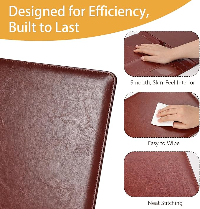 Padfolio Portfolio Binder, Faux Leather Folder, Resume Interview Legal Document - Image 5