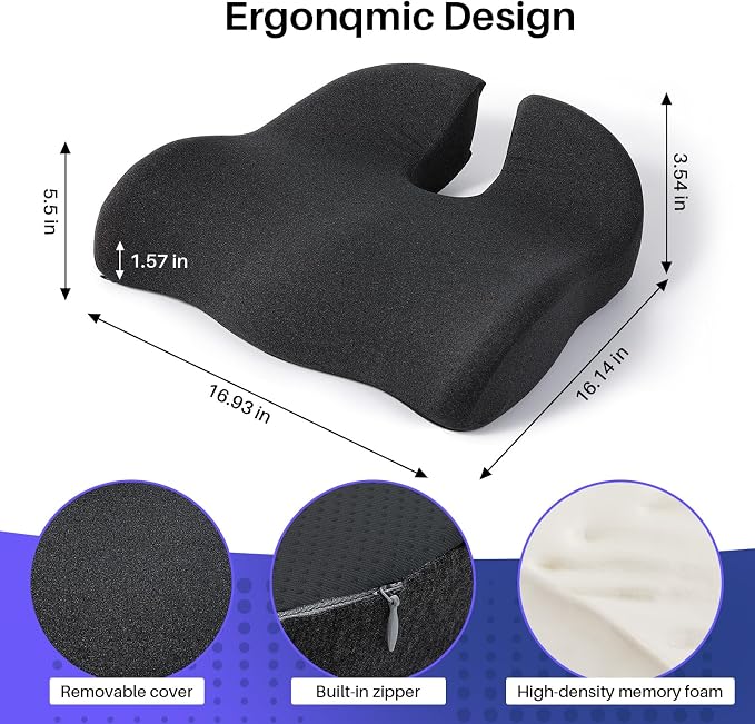 Seat Cushion for Office Chair, Large Thick Seat Cushion for Tailbone Pain Relief - Image 2