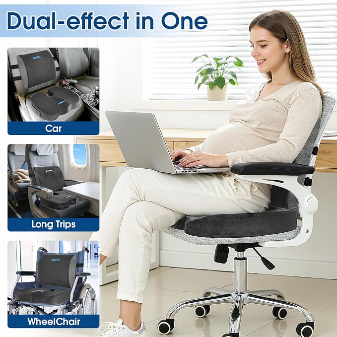 CloudBliss Lumbar Support Pillow & Seat Cushion Set - Image 7