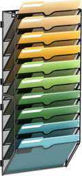 SUPEASY 10 Tier Wall File Organizer, Hanging Wall Mounted Mail Organizer by SUPEASY