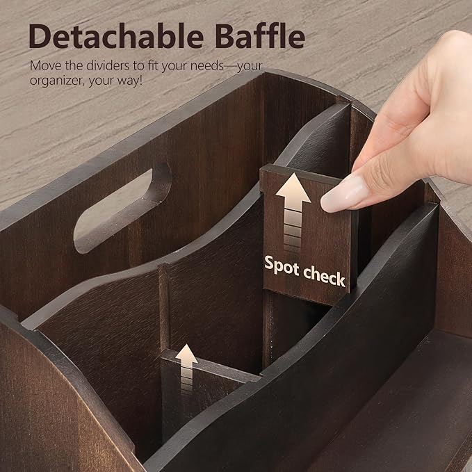 Rebee Vision Acacia Wood Mail Organizer - Image 5