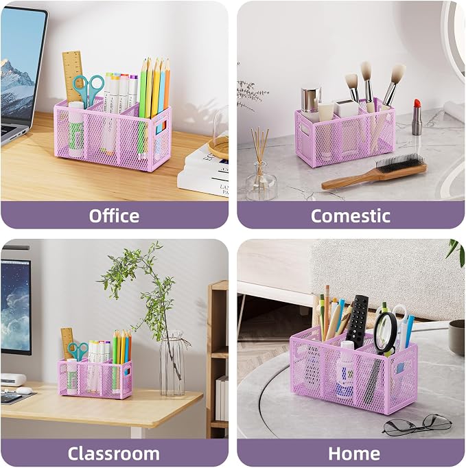 Marbrasse Mesh Pen Holder for Desk, Pencil Holder Desk Organizer 3 Adjustable - Image 6